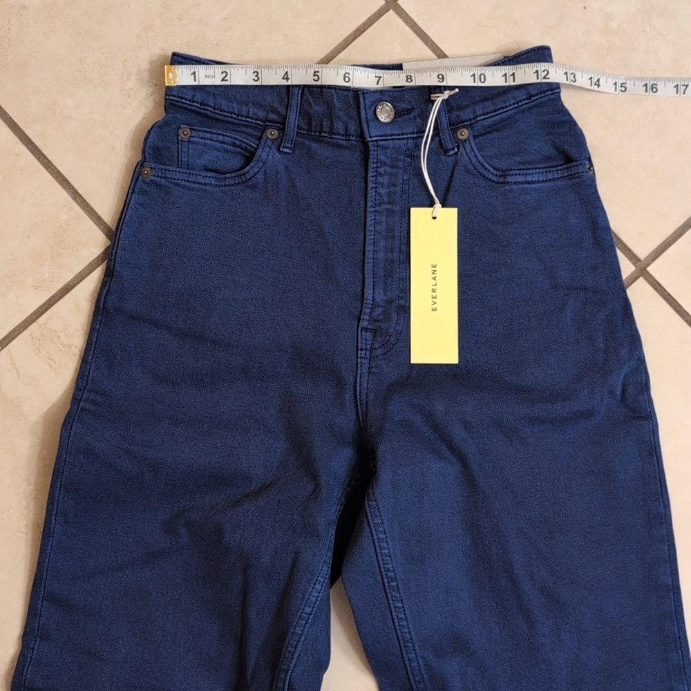 NWT Everlane The Way-high Jean Blue Denim Straight Leg Size 25 Tall - Picture 9 of 13
